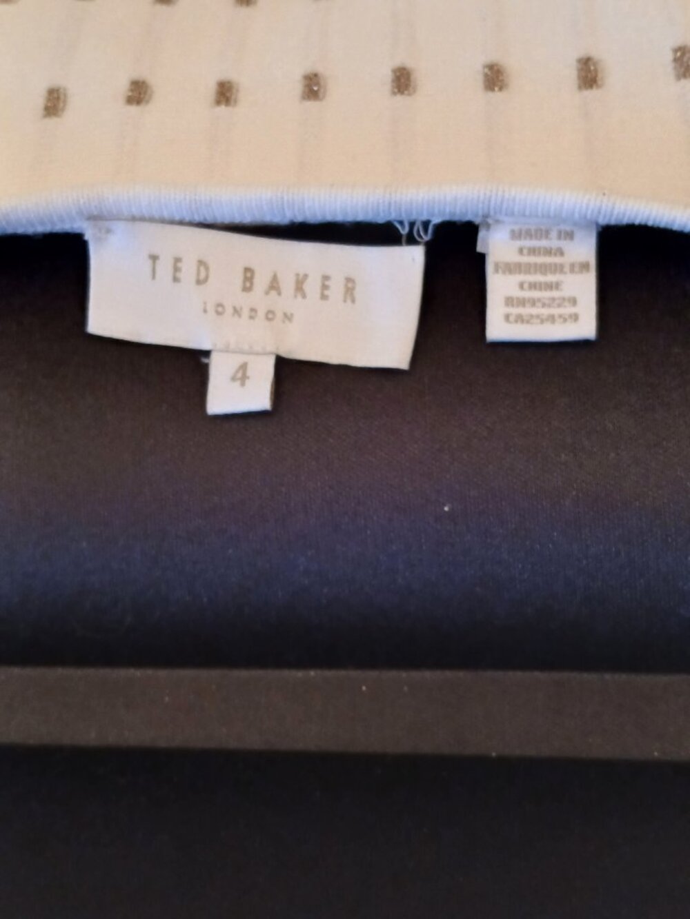 TED BAKER London White & Gold Mini Relia Dress - Picture 16 of 16